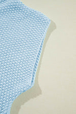 Load image into Gallery viewer, Iceland Blue High Neck Bat Short Sleeve Sweater - Fashion Queen - 12