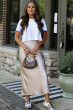 Load image into Gallery viewer, Jet Stream Satin Solid High Waist Maxi Skirt - Fashion Queen - 2