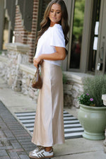 Load image into Gallery viewer, Jet Stream Satin Solid High Waist Maxi Skirt - Fashion Queen - 3