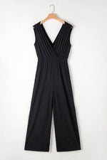 Load image into Gallery viewer, Jungle Green Deep V Pleated Crisscross Wide Leg Backless Jumpsuit - Fashion Queen - 27