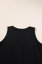 Load image into Gallery viewer, Jungle Green Half Button V Neck Patched Pocket Tank Top - Fashion Queen - 28