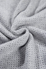 Load image into Gallery viewer, Jungle Green Loose Eyelet V Neck Drop Shoulder Sweater - Fashion Queen - 24