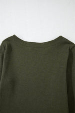 Load image into Gallery viewer, Jungle Green Ribbed Side Slit Ruched Slim Fit Long Sleeve Mini Dress - Fashion Queen - 11