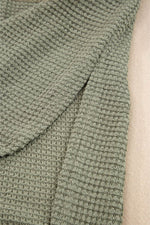 Load image into Gallery viewer, Jungle Green Waffle Texture Curved Hem Side Slit T-shirt Dress - Fashion Queen - 8