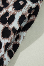 Load image into Gallery viewer, Khaki Cheetah Print Backless V Neck Loose Fit Mini Dress - Fashion Queen - 16