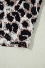 Load image into Gallery viewer, Khaki Cheetah Print Backless V Neck Loose Fit Mini Dress - Fashion Queen - 17