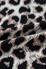 Load image into Gallery viewer, Khaki Cheetah Print Backless V Neck Loose Fit Mini Dress - Fashion Queen - 18