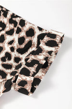 Load image into Gallery viewer, Khaki Cheetah Print Backless V Neck Loose Fit Mini Dress - Fashion Queen - 19