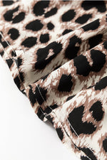 Load image into Gallery viewer, Khaki Cheetah Print Backless V Neck Loose Fit Mini Dress - Fashion Queen - 22