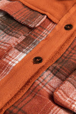 Load image into Gallery viewer, Khaki Colorblock Plaid Pattern Flap Pockets Buttoned Shacket - Fashion Queen - 6