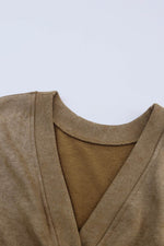 Load image into Gallery viewer, Khaki Exposed Seam Twist Open Back Oversized Sweatshirt - Fashion Queen - 18
