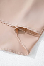 Load image into Gallery viewer, Khaki Frilled Knotted Mock Neck Bishop Sleeve Blouse - Fashion Queen - 14