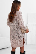 Load image into Gallery viewer, Khaki Hollow-out Openwork Knit Cardigan - Fashion Queen - 5