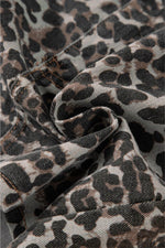 Load image into Gallery viewer, Khaki Leopard Denim Mini Skirt - Fashion Queen - 11