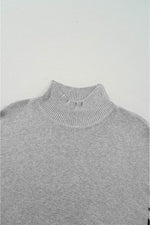 Load image into Gallery viewer, Khaki Leopard High Neck Side Slit Oversized Sweater - Fashion Queen - 20