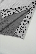 Load image into Gallery viewer, Khaki Leopard High Neck Side Slit Oversized Sweater - Fashion Queen - 24