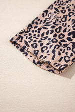 Load image into Gallery viewer, Khaki Leopard Print Ribbed Textured Knit Biker Shorts - Fashion Queen - 6