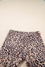 Load image into Gallery viewer, Khaki Leopard Print Ribbed Textured Knit Biker Shorts - Fashion Queen - 7