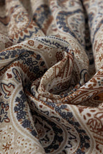 Load image into Gallery viewer, Khaki Paisley Printed Spaghetti Strap V Neck Smocked Babydoll Tank Top - Fashion Queen - 11