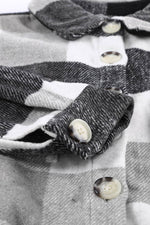 Load image into Gallery viewer, Khaki Plaid Color Block Buttoned Long Sleeve Jacket with Pocket - Fashion Queen - 30