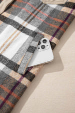 Load image into Gallery viewer, Khaki Plaid Patchwork Long Sleeve Shirt Mini Dress - Fashion Queen - 15