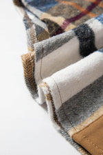 Load image into Gallery viewer, Khaki Plaid Patchwork Long Sleeve Shirt Mini Dress - Fashion Queen - 24