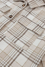 Load image into Gallery viewer, Khaki Plaid Removable Hood Buttoned Shacket - Fashion Queen - 13
