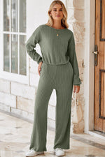 Load image into Gallery viewer, Laurel Green Solid Ribbed Knit Keyhole Back High Waist Jumpsuit - Fashion Queen - 11