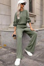 Load image into Gallery viewer, Laurel Green Solid Ribbed Knit Keyhole Back High Waist Jumpsuit - Fashion Queen - 3