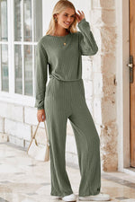 Load image into Gallery viewer, Laurel Green Solid Ribbed Knit Keyhole Back High Waist Jumpsuit - Fashion Queen - 9