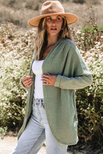 Load image into Gallery viewer, Laurel Green Waffle Knit Open Front Cardigan - Fashion Queen - 3