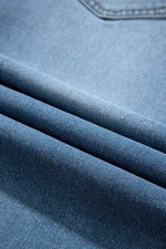 Load image into Gallery viewer, Light Blue Frayed Slit Asymmetric Denim Midi Skirt - Fashion Queen - 10