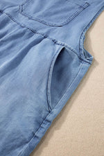 Load image into Gallery viewer, Light Blue Grommet Tie Straps Casual Denim Romper - Fashion Queen - 19