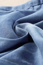 Load image into Gallery viewer, Light Blue Grommet Tie Straps Casual Denim Romper - Fashion Queen - 21