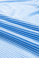 Load image into Gallery viewer, Light Blue Plus Size Ribbed Long Sleeve Top and Drawstring Shorts Set - Fashion Queen - 7