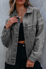 Load image into Gallery viewer, Light Blue Washed Oversize Pocketed Denim Jacket - Fashion Queen - 10