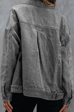 Load image into Gallery viewer, Light Blue Washed Oversize Pocketed Denim Jacket - Fashion Queen - 11