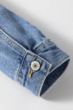 Load image into Gallery viewer, Light Blue Washed Oversize Pocketed Denim Jacket - Fashion Queen - 17