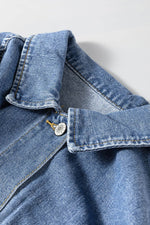 Load image into Gallery viewer, Light Blue Washed Oversize Pocketed Denim Jacket - Fashion Queen - 21