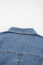 Load image into Gallery viewer, Light Blue Washed Oversize Pocketed Denim Jacket - Fashion Queen - 28