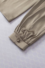 Load image into Gallery viewer, Light French Beige Contrast Half Leopard Jacquard Satin Blouse - Fashion Queen -  10