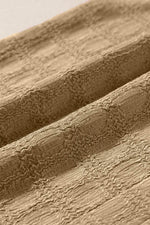 Load image into Gallery viewer, Light French Beige Lattice Textured Split Neck Tank Top - Fashion Queen - 17