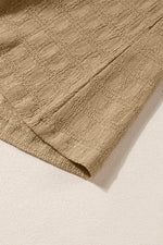 Load image into Gallery viewer, Light French Beige Lattice Textured Split Neck Tank Top - Fashion Queen - 18