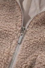 Load image into Gallery viewer, Light French Beige Zipper Pocketed Winter Fuzzy Jacket - Fashion Queen - 10