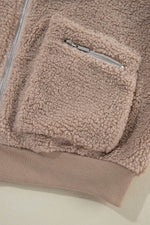 Load image into Gallery viewer, Light French Beige Zipper Pocketed Winter Fuzzy Jacket - Fashion Queen - 11