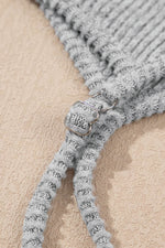 Load image into Gallery viewer, Light Grey 3 Pieces Rib Crop Camisole Matching Shorts Lounge Set with Cardigan - Fashion Queen - 11