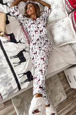 Load image into Gallery viewer, Light Grey Christmas Printed Shirt and Pants Pajama Set - Fashion Queen - 20