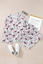 Load image into Gallery viewer, Light Grey Christmas Printed Shirt and Pants Pajama Set - Fashion Queen - 24