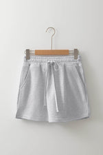 Load image into Gallery viewer, Light Grey French Terry Drawstring Mini Skort with Pockets - Fashion Queen - 7