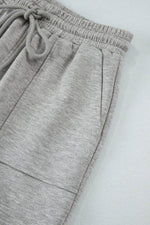 Load image into Gallery viewer, Light Grey Multi Pockets Lace-up High Waist Wide Leg Workout Pants - Fashion Queen - 16